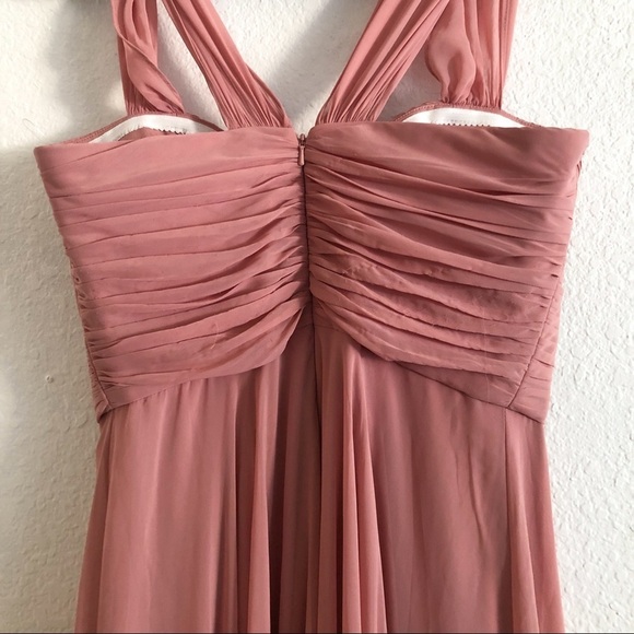 Dessy Collection Dress 2970 Chiffon Sweetheart Maxi Bridesmaid Dress - Picture 10 of 14